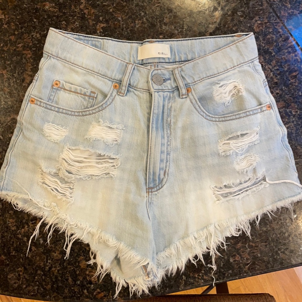 Garage distressed jean shorts